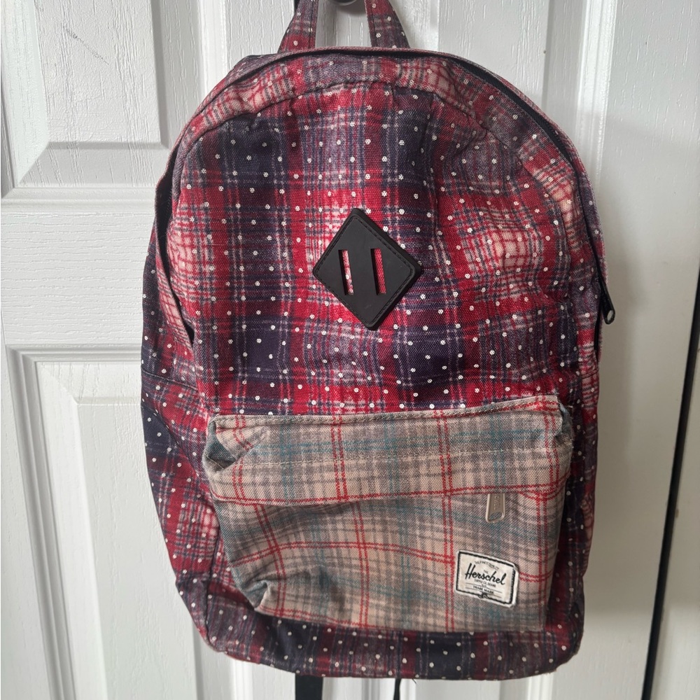 Herschel Supply Company Red and Blue Plaid Backpack